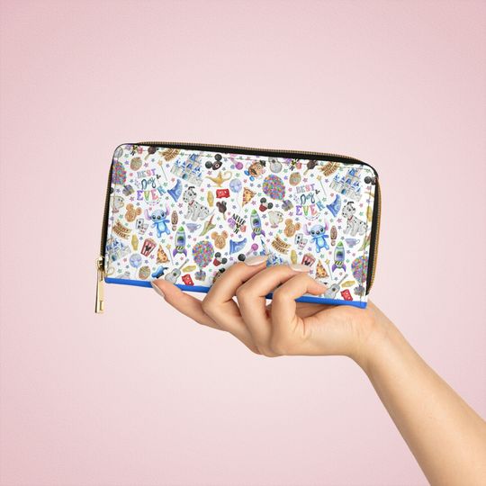 Disney Best Day Ever Vegan Leather Zipper Wallet, Disney Wallet