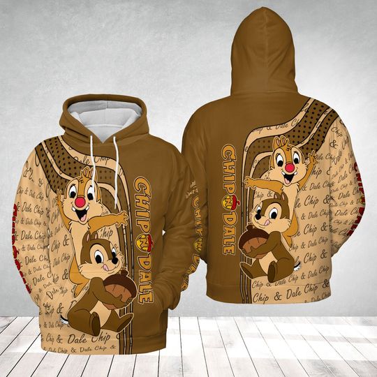 Disney Chip And Dale 3D Hoodies, Chipmunks 3D Hoodie, Disney 3D Hoodie