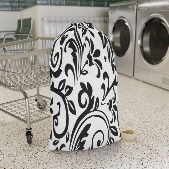 Disney Inspired Laundry Bag / Hidden Mickey/ Damask Print n