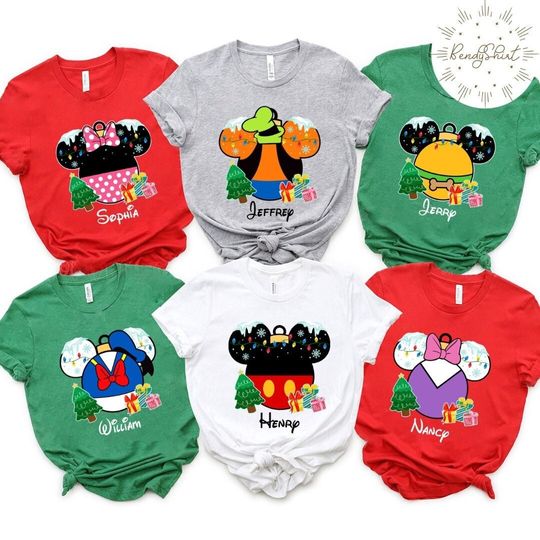 Mickey and Friends Disney Christmas Ornaments Shirt, Disney Family Very Merry Christmas Party 2023