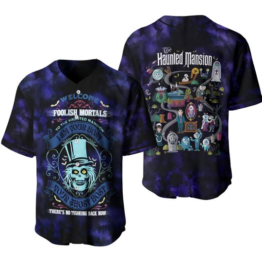 Haunted Mansion Map Baseball Jersey, Disney Halloween Jersey