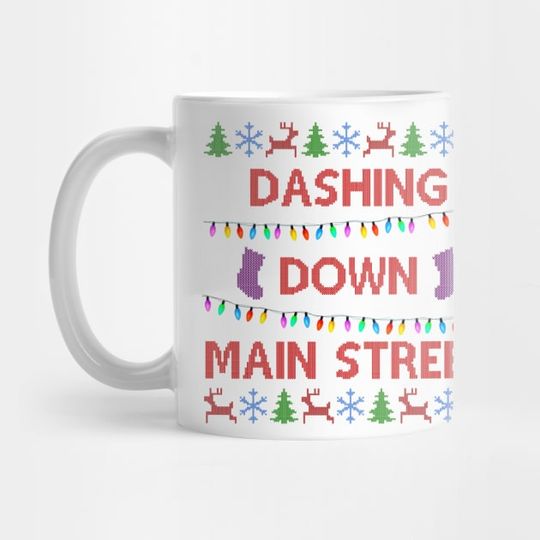 Dashing Down Main Street Disney Christmas Mug