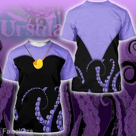 Disney Ursula Octopus Inspired 3D Shirt, Villain Sea Witch Women Costume 3D Shirt