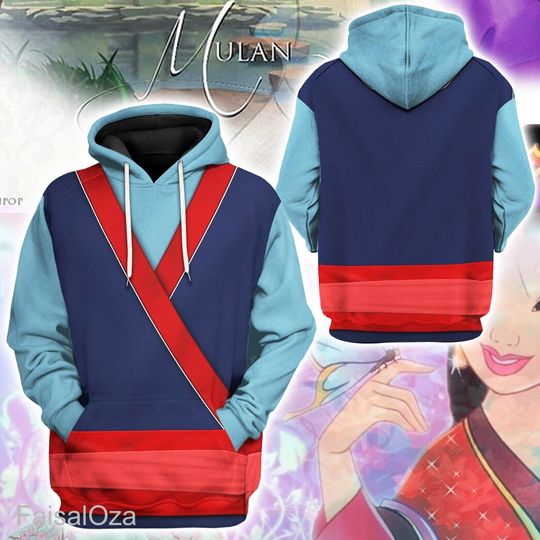 Disney Princess Women Shirt, Mulan Princess Costume 3D Hoodie