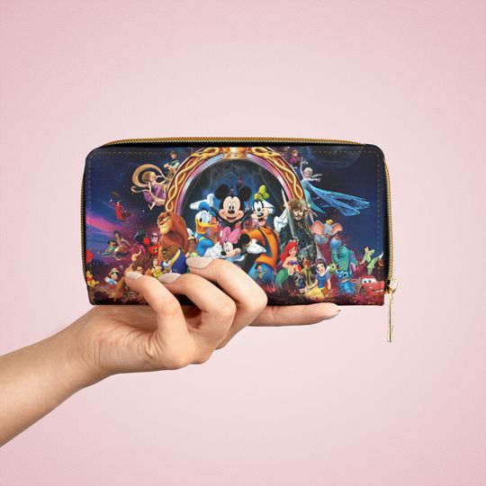 Disney Characters Zipper Wallet - Gift, Valentines Gift, Disney Gift