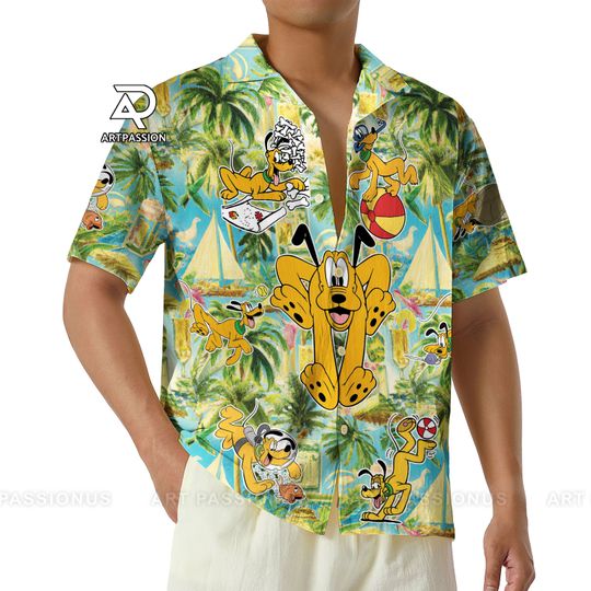 Funny Disney Pluto Hawaiian Shirt, Pluto Tropical Aloha