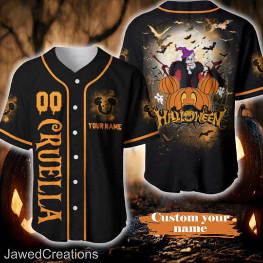 Disney Villains Cruella Halloween Baseball Jersey Shirt