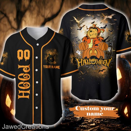 Halloween Winnie the Pooh  Baseball Jersey, Disney Halloween Baseball Jersey