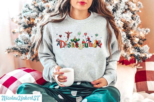 Disneyland Christmas Sweatshirt, Marvel Christmas