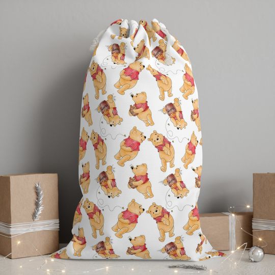 Cute Winnie The Pooh Sack Disney Christmas Gift Bag Winnie The Pooh