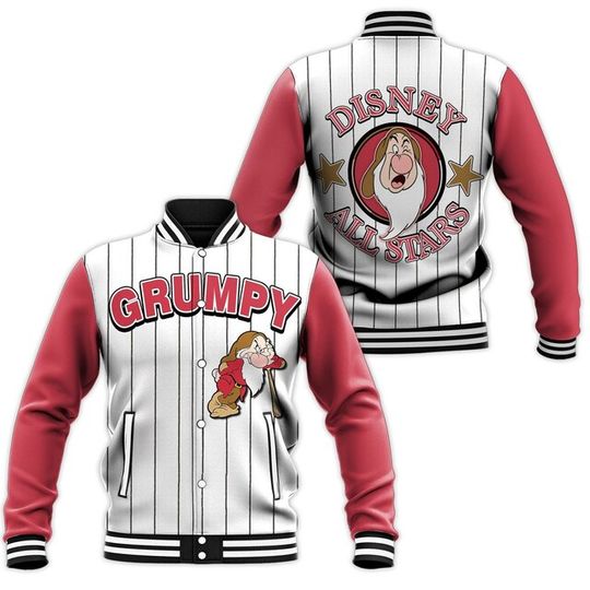 Grumpy Dwarf Disney Baseball Jacket