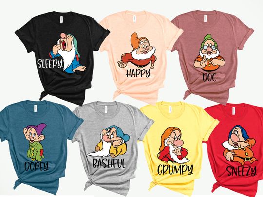 Seven Dwarfs Shirts, Seven Dwarfs, Disney Group Shirts