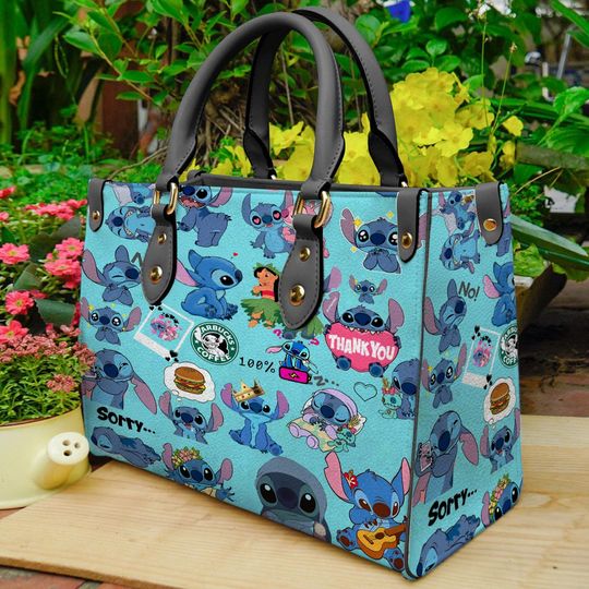 Stitch Disney Leather Bag, Stitch Lover Handbag