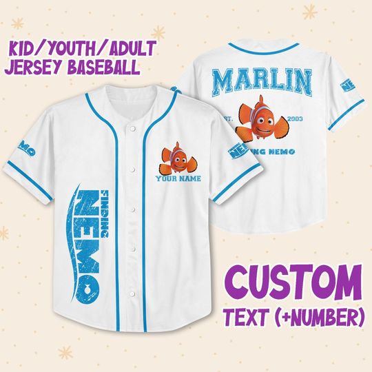 Discover Personalized Disney Finding Nemo Vintage Marlin Baseball Jersey