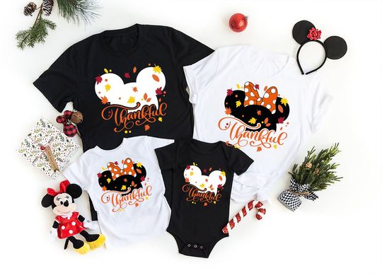 Disney Thankful Shirt, Mickey Ears Thanksgiving Shirt