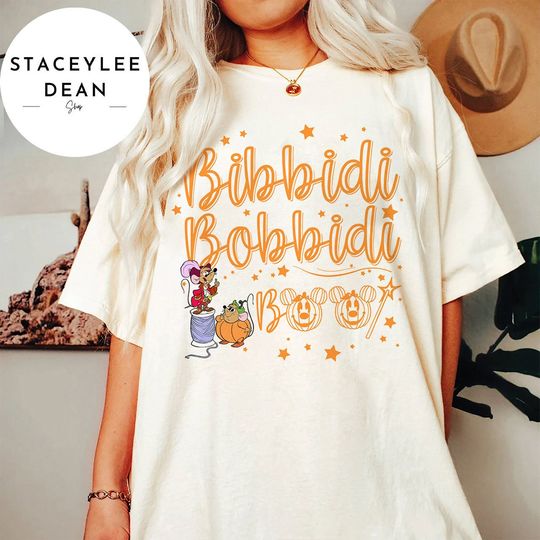 Bibbidi Bobbidi Boo Halloween Shirt, Jaq And Gus Halloween Shirt, Disney Cinderrella Shirt