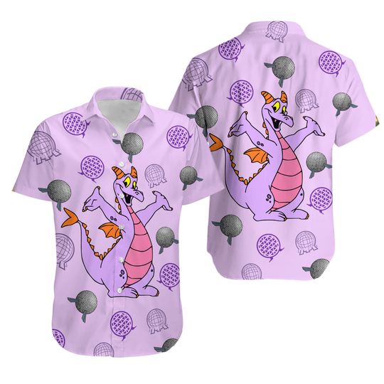 Disney Epcot Figment Dragon Imagination Hawaiian Shirt