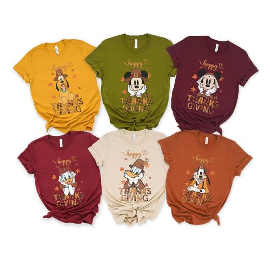 Disney Mickey And Friends Thanksgiving Shirts, Thanksgiving Fall Trip