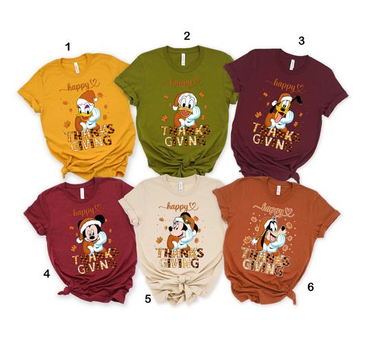 Happy Thanksgiving Mickey and Friends Personalized Shirt, Disney Thanksgiving shirts
