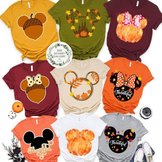 Discover Personalized Disney Fall vibes shirt, pumpkin spice season Thanksgiving shirt, Disney Thanksgiving shirts