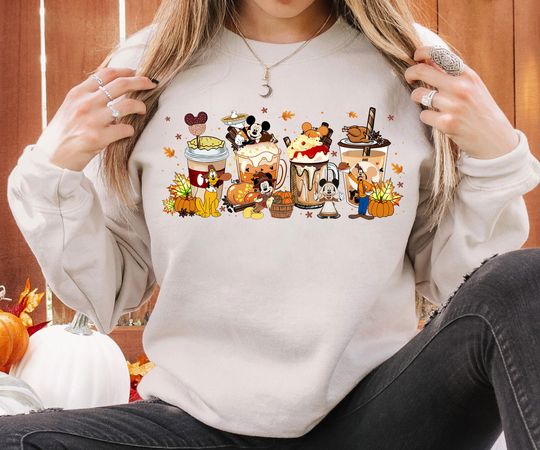Thanksgiving Mickey And Friends Disneyland Sweatshirt, Disney Fall Vibes Sweatshirt