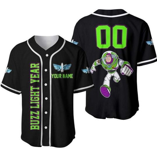 Discover Toy Story Buzz Light Year Green Black | Disney Custom Baseball Jersey