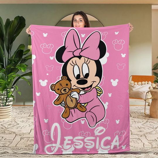 Disney Minnie Blanket, Minnie Mouse Blanket, Disney Christmas Gift For Kids, Birthday Gift, Disneyland 2023 Blanket