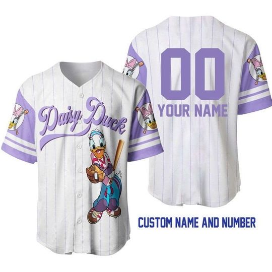 Daisy Duck White Purple Lilac | Disney Custom Baseball Jersey