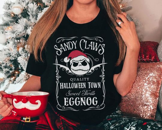 Vintage Jack Skellington Sandy Claws Shirt, Disney Nightmare Before Christmas Tee