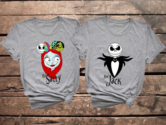 Disney Jack and Sally Shirt For Couple, Nightmare Before Christmas Shirt