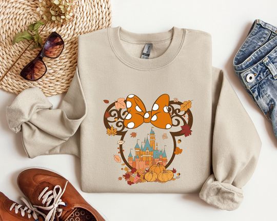 Minnie Mickey Ear Sweatshirt, Disney Castle Hoodie, Disney Mickey Hoodie, Fall Disney Vacation, Disney  Shirt, Minnie and Mickey Sweater