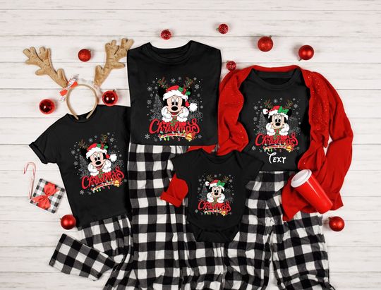 Discover Disney Minnie Mickey Christmas Shirt,Disney Family Christmas Custom Shirt,Custom Disney Christmas Tshirt