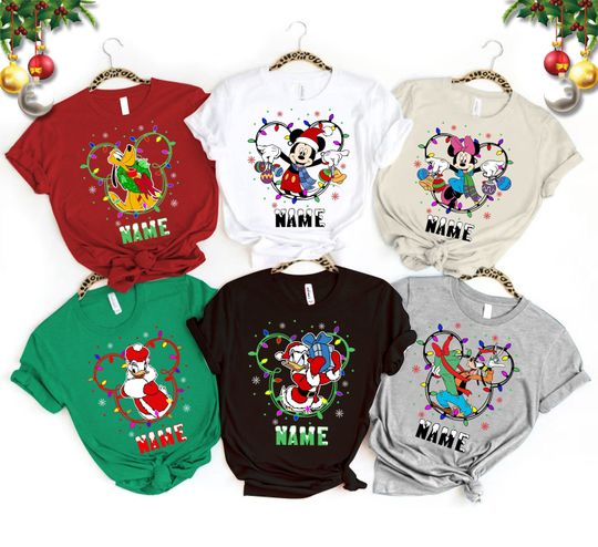 Mickey And Friends Christmas Light Shirt,  Disneyland Christmas Shirt, Christmas Gift, Christmas Family Pajamas