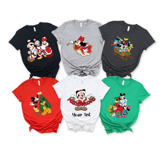 Disney Family Christmas Shirt, Family Christmas Matching Shirt,Disney Character Christmas Family Shirt