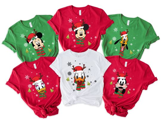Disney Character Christmas shirt family, Disney Family Christmas Shirt,Custom Disneyland Christmas t-shirt,