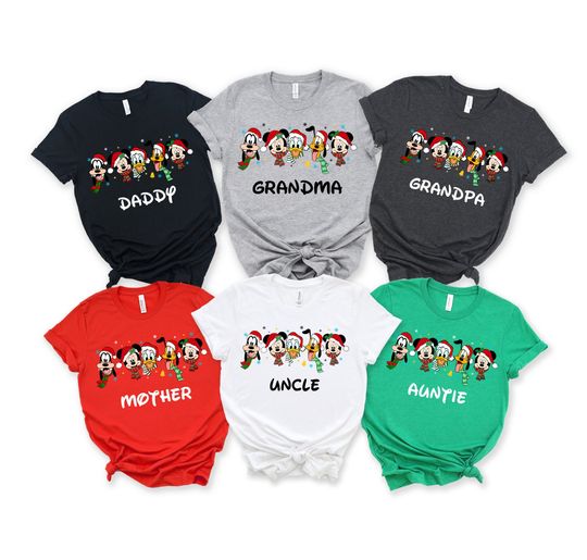 Disney Family Christmas Shirt, Disney Mickey And Friends Christmas 2023,Disney Character Christmas shirt family