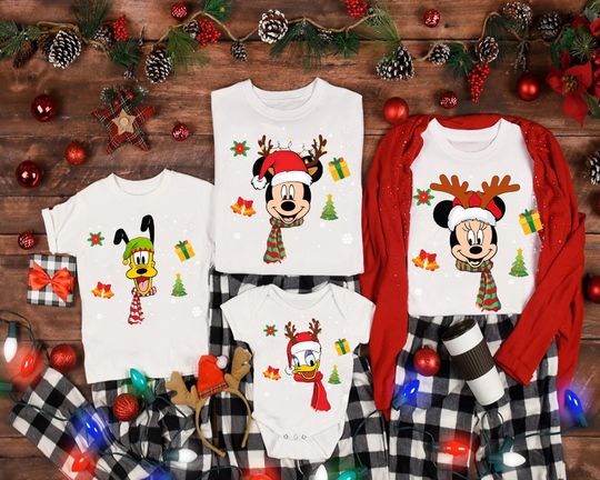 Disney Family Christmas Shirt, Family Christmas Matching shirt, Disneyland Christmas t-shirt, Disney Character Christmas Shirt Family