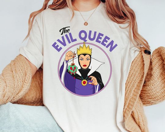 Retro 90s The Evil Queen with Poison Apple Shirt, Snow White And Seven Dwarfs Disney Villains T-shirt
