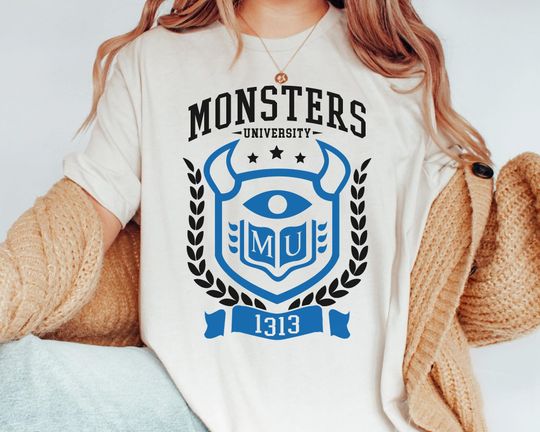 Discover Monsters University Crest Symbol 1313 Disney Shirt, Disney Monster Inc Tee
