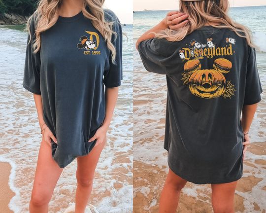 Retro Disneyland Halloween 2 Side Shirt, Disneyworld 2 Side Halloween Shirt, Halloween Matching Shirt
