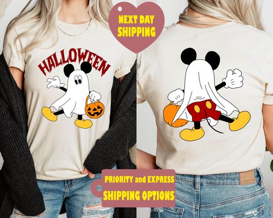 Disney Halloween 2 Sided Shirt,Mickey Halloween Tshirt,Mickey Halloween Couple Tee,Halloween Matching Shirt,Spooky Season Tee