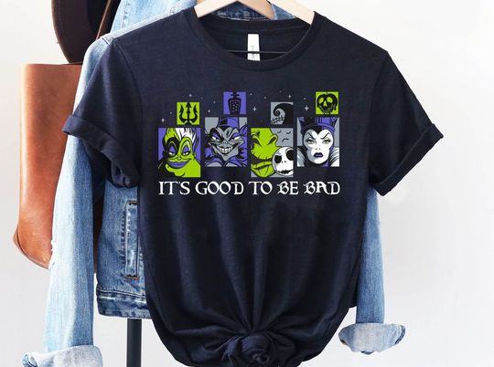 Retro Disney Villains It's Good To Be Bad Shirt, Ursula Yzma Oogie Boogie Maleficent Tee