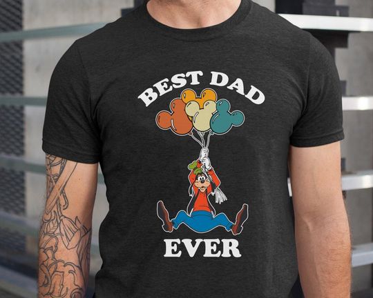 Disney Goofy Dad With Mickey Balloon Shirt, Retro Best Dad Ever T-shirt