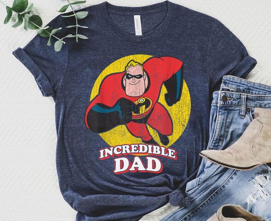 Retro Incredible Dad Robert Bob Par Shirt, The Incredibles Disney Dad T-shirt