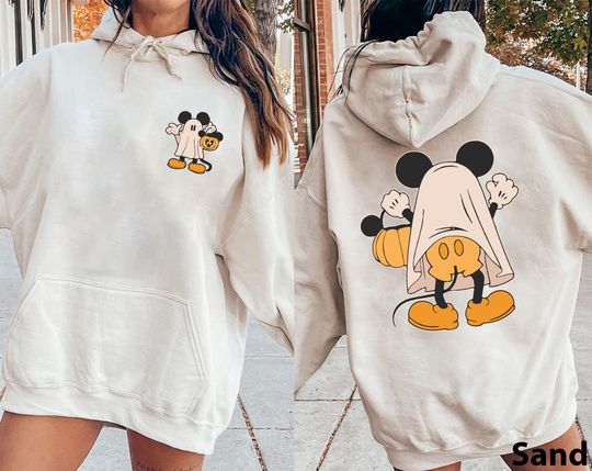 Disney Halloween 2 Sided Sweatshirt, Mickey Halloween Hoodie,Halloween Matching Sweatshirt