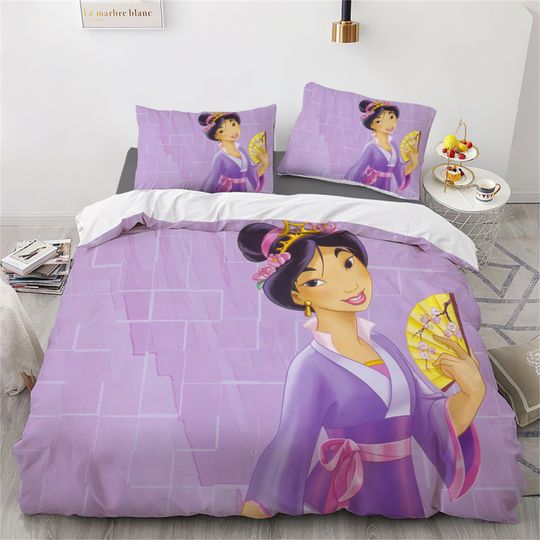 Disney Mulan Printing Set Quilt Cover Pillow Cover Bedding Set Gift