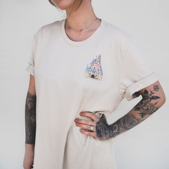 Discover Embroidered Cinde's Castle T-shirt, Embroidered Disney T-shirt