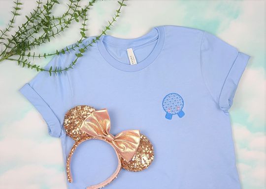 Pastel Kawaii Spaceship Earth | Disney World Embroidered T-shirt
