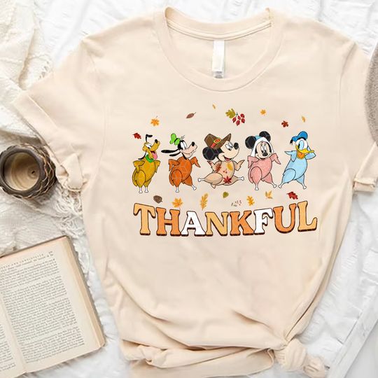 Discover Thankful Disneyy Characters Shirt,Mickey Pluto Groofy Donald Thanksgiving