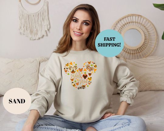 Cute Fall Disney Mickey Sweatshirt, Fall Vibes Sweatshirt, Fall Disney Vacation Gift